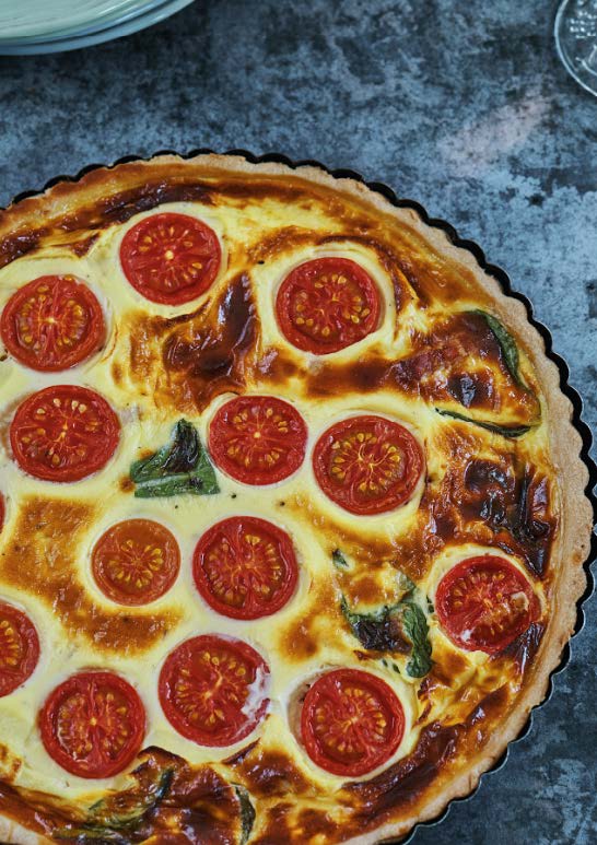 Quiche ultra gourmande aux tomates des champs et triple fromages