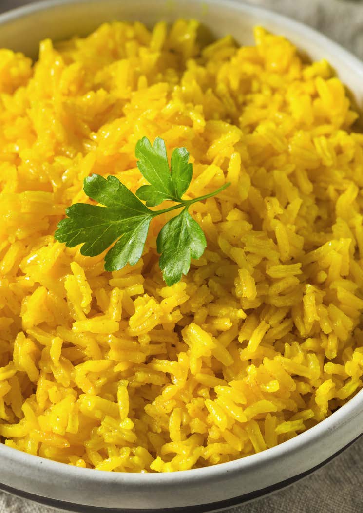 Riz basmati au beurre et au curcuma