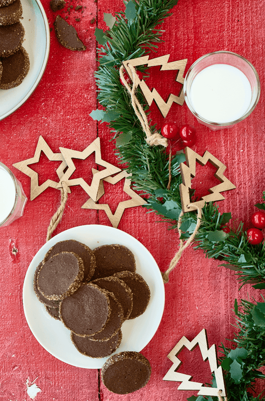 Sablés au cacao et sucre doré, crème de café