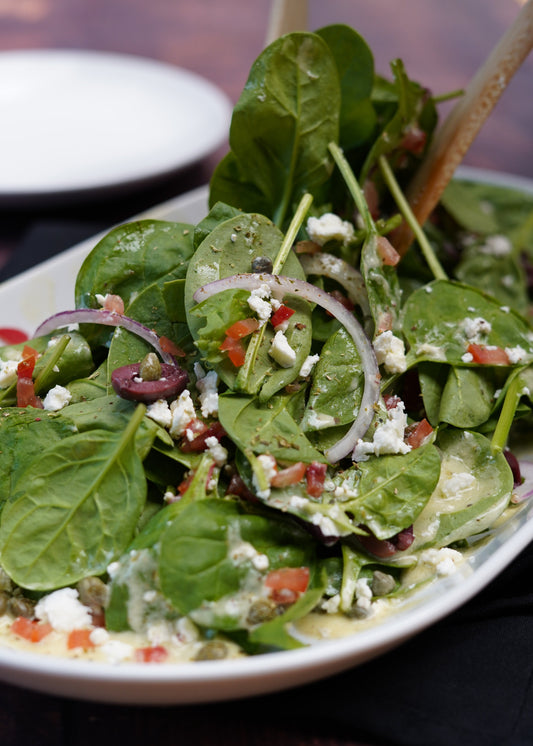Salade d'épinards à la crémeuse de féta