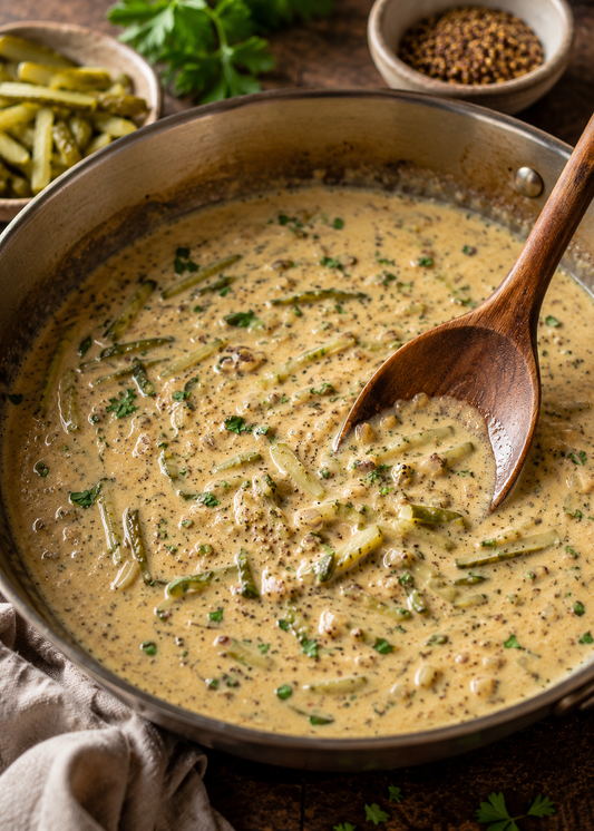 Sauce charcutière au fond de volaille