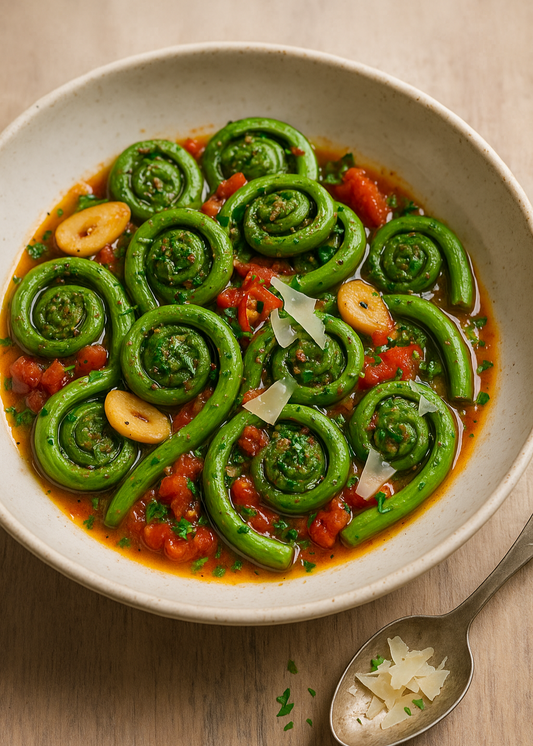 Têtes de violon arrabiata