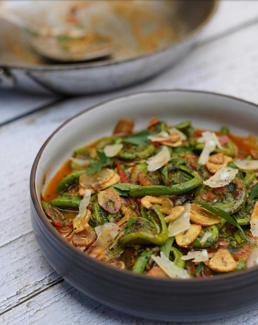 Têtes de violon arrabiata