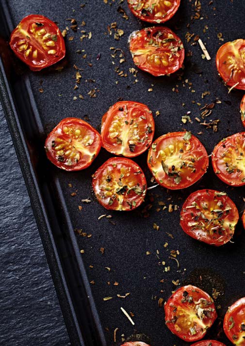 Tomates cerises confites au four