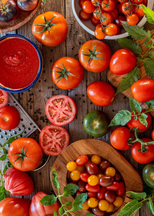 Tomates des champs râpées et aromates