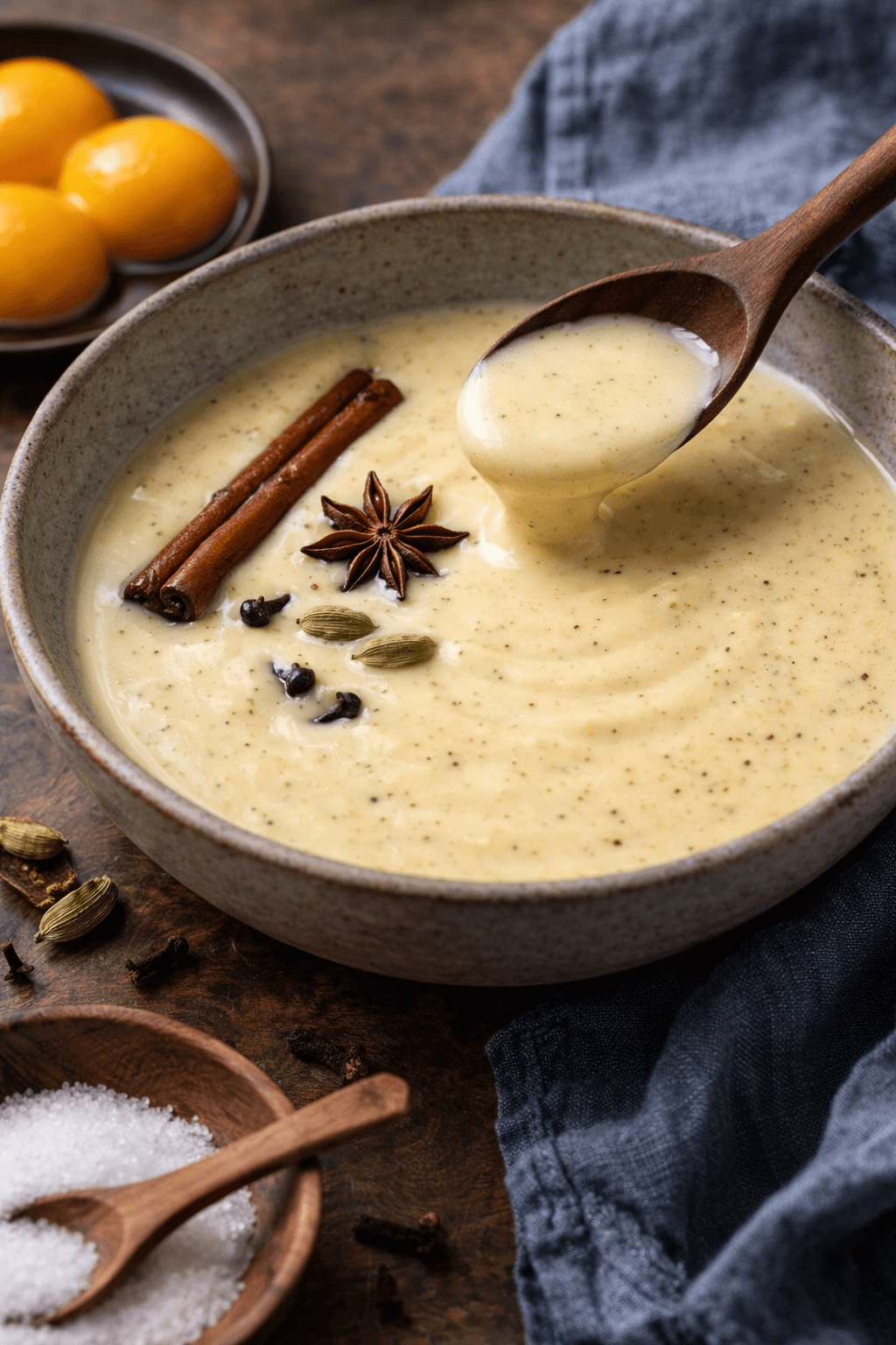 Crème anglaise aux épices