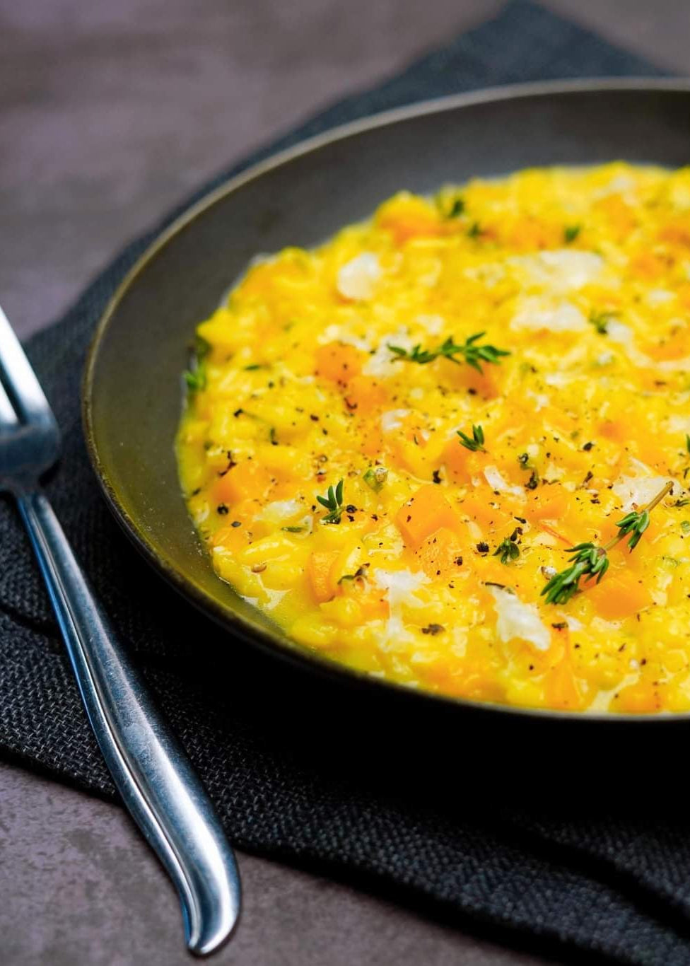 Risotto à la courge musquée et au fromage de chèvre