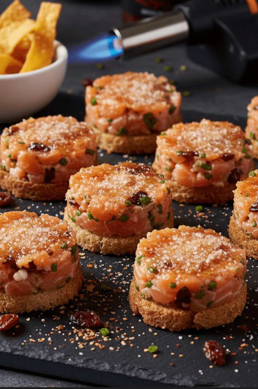 Tartare de Saumon façon crème brûlée